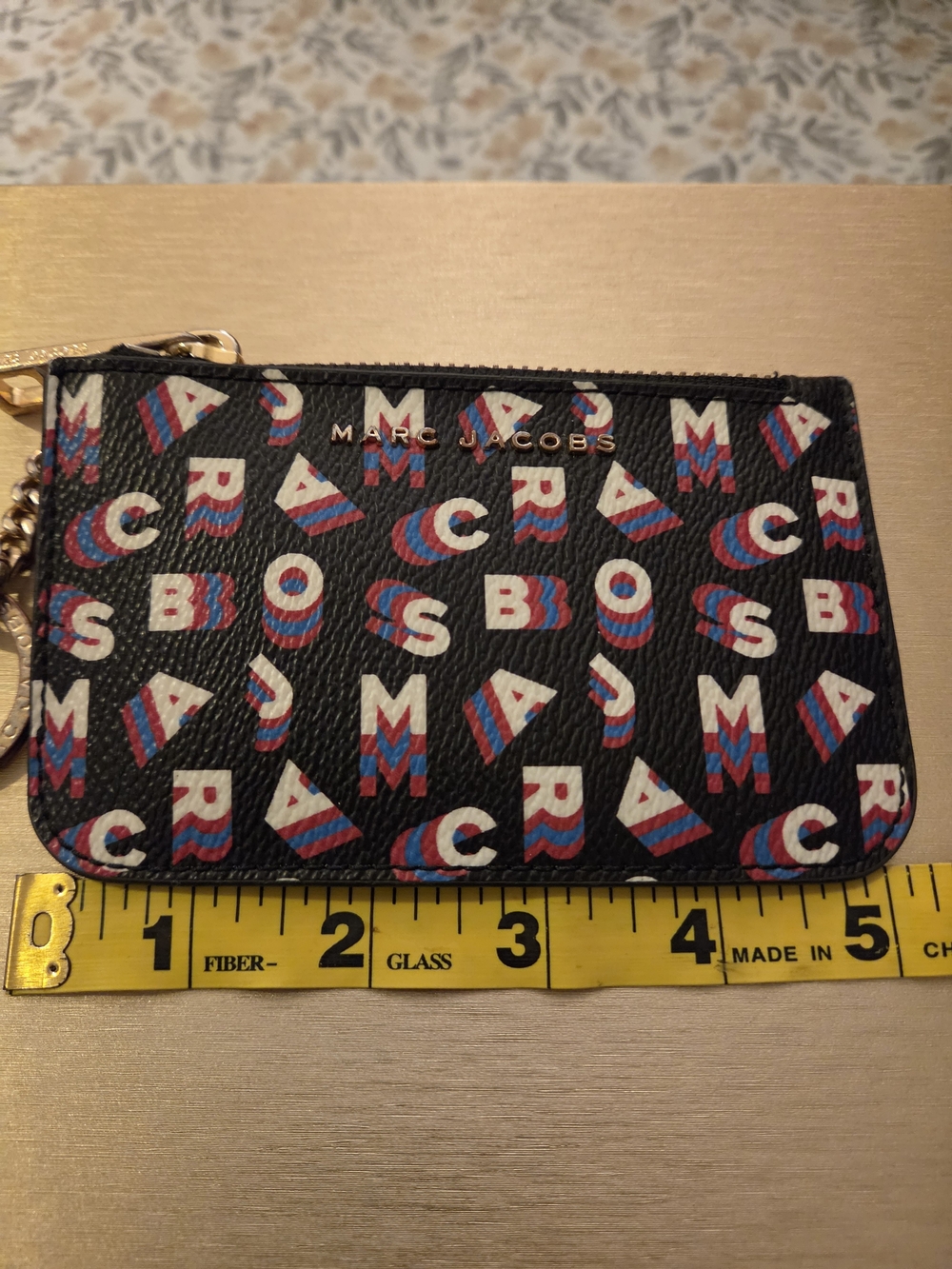 Vintage Marc Jacobs Black Logo Initials Key Zip Pouch